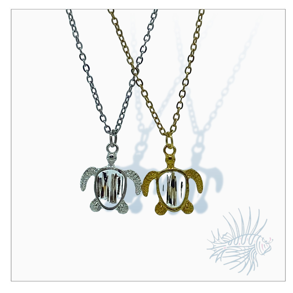 Lionfish Sea Turtle Bezel Necklace 18" Length